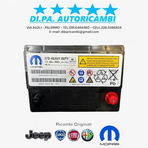 BATTERIA AUTO 60 AH 600A...